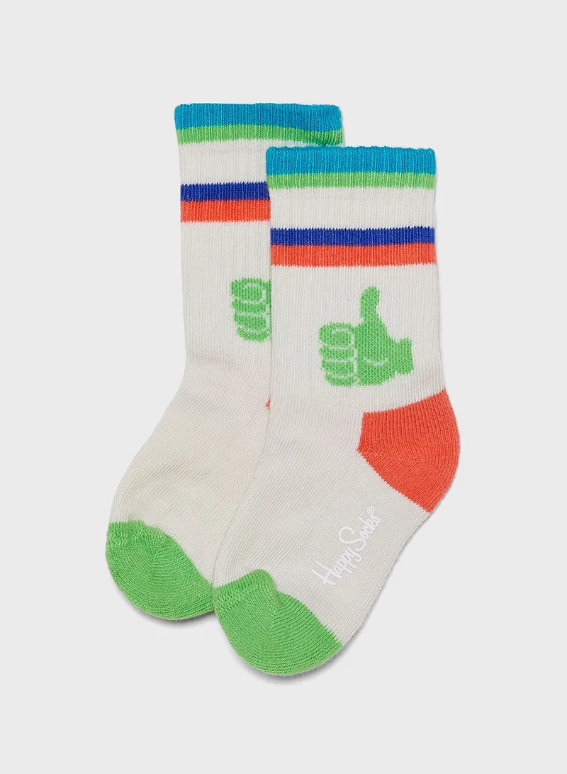 Happy Socks Kids Thumbs Up Rib Socks