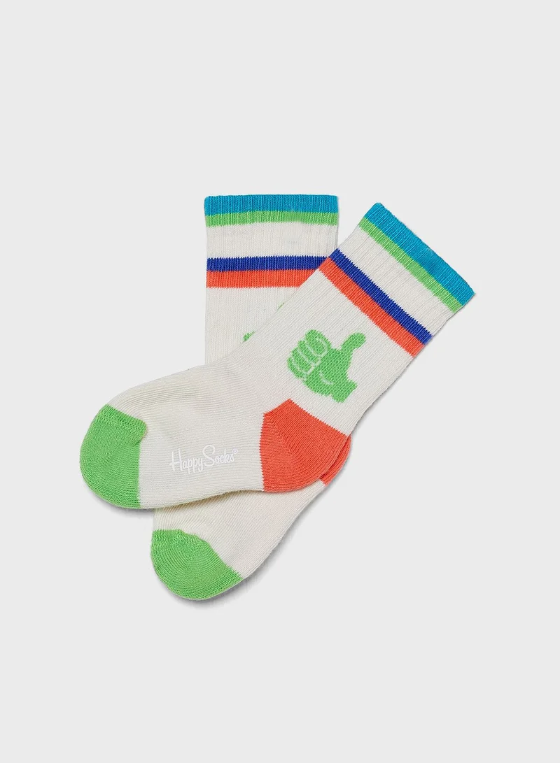 Happy Socks Kids Thumbs Up Rib Socks