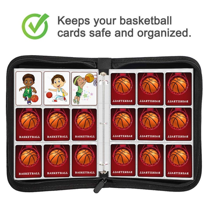 POKONBOY 900 Pockets Basketball Card Binder Sleeves for Trading Cards, Carrying Case with Basketball Card Sleeves Album Holder Protectors for Football Baseball Sports Cards - Image 2