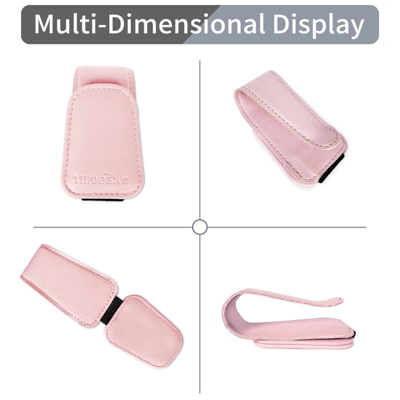 TILDOSAC Sunglass Holder Organizer Clip for Car Visor, Durable and Scratch Resistant Sunglasses Organizer with Magnetic Clip, Pink Car Interior Essentials Accessories for Men Women Aesthetic - Image 4