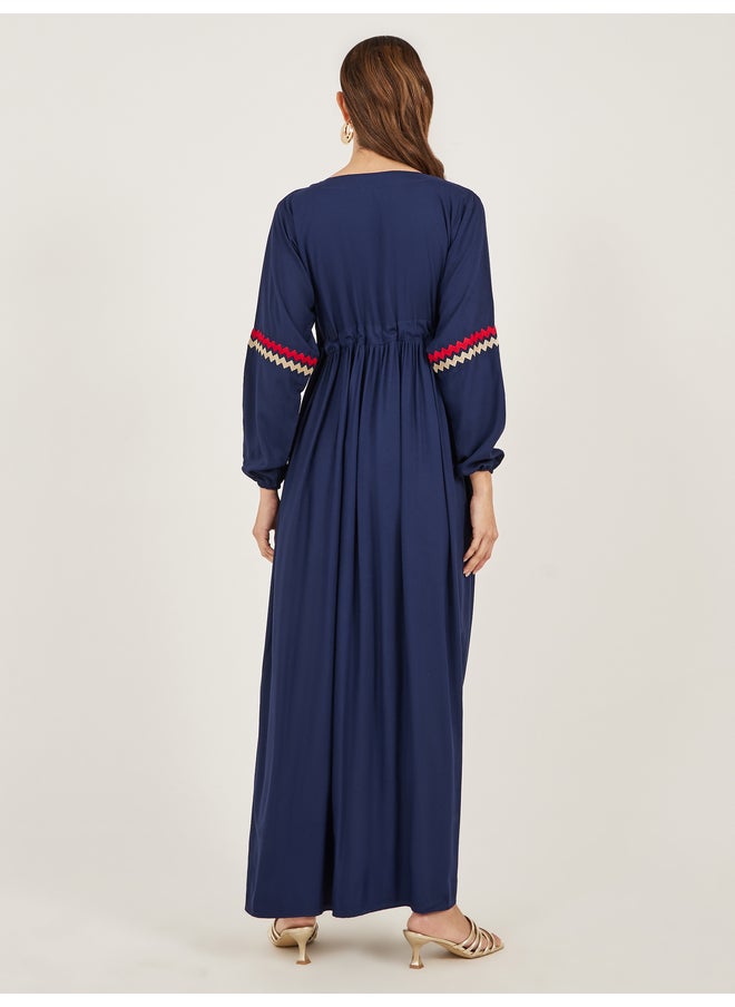 Maxim Creation Maxim Creation Women Navy Blue Maxi Embroidered Jalabiya  - Image 5