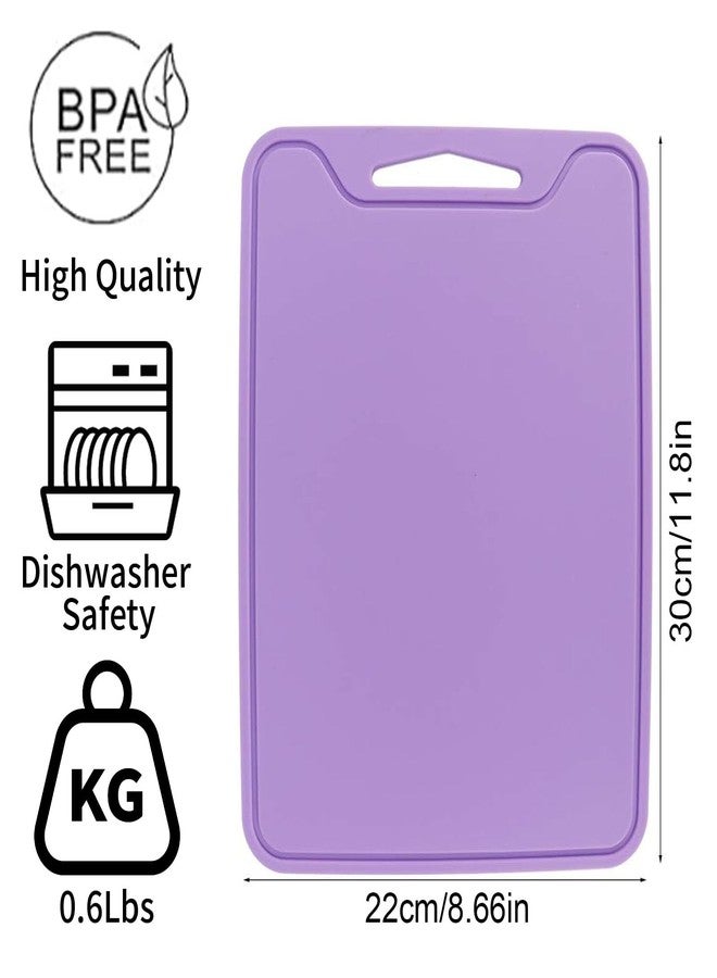 Jerliflyer Silicone Cutting Board for Kitchen, 11.8''x 8.6'' Flexible Cutting Boards, BPA Free Non Slip Cutting Mat for Meat, Vegetables and Fruit,Dishwasher Safe (Purple) - Image 2