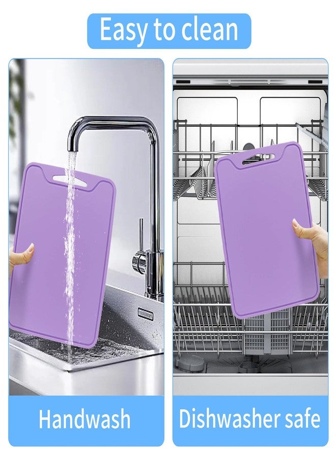 Jerliflyer Silicone Cutting Board for Kitchen, 11.8''x 8.6'' Flexible Cutting Boards, BPA Free Non Slip Cutting Mat for Meat, Vegetables and Fruit,Dishwasher Safe (Purple) - Image 4