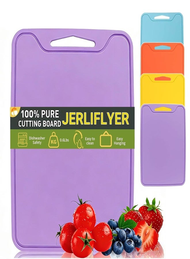 Jerliflyer Silicone Cutting Board for Kitchen, 11.8''x 8.6'' Flexible Cutting Boards, BPA Free Non Slip Cutting Mat for Meat, Vegetables and Fruit,Dishwasher Safe (Purple) - Image 1