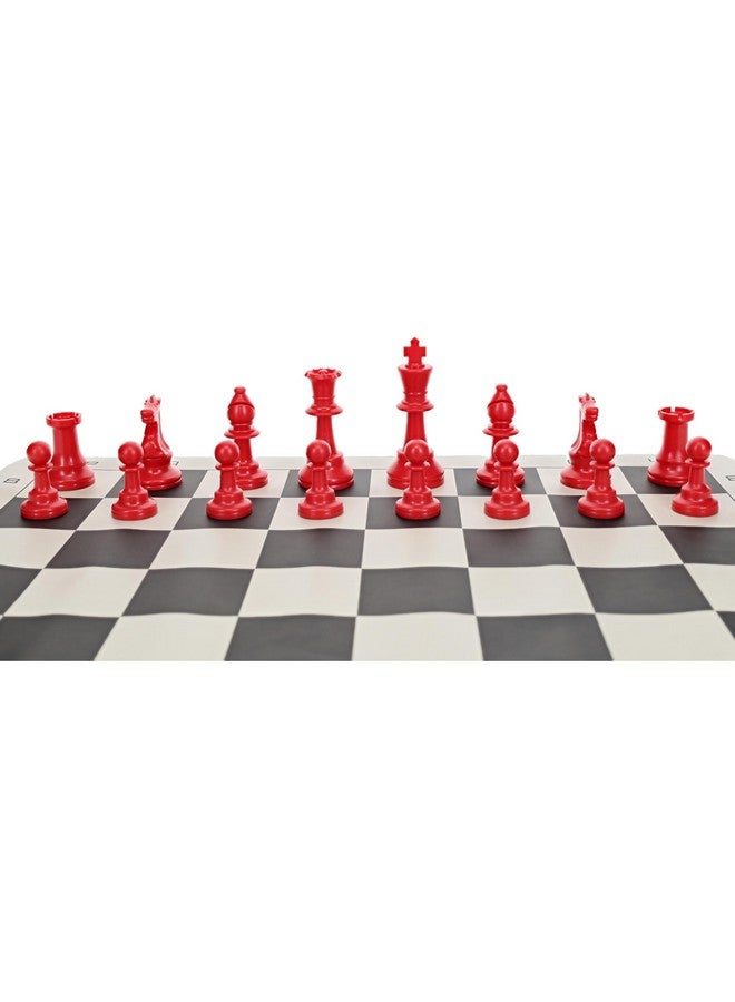 WE Games قطع شطرنج بطولة ستانتون البلاستيكية الملونة من WE Games مع ملك بطول 3.75 بوصة - نصف مجموعة شطرنج من قطع الشطرنج فقط، حمراء - Image 4