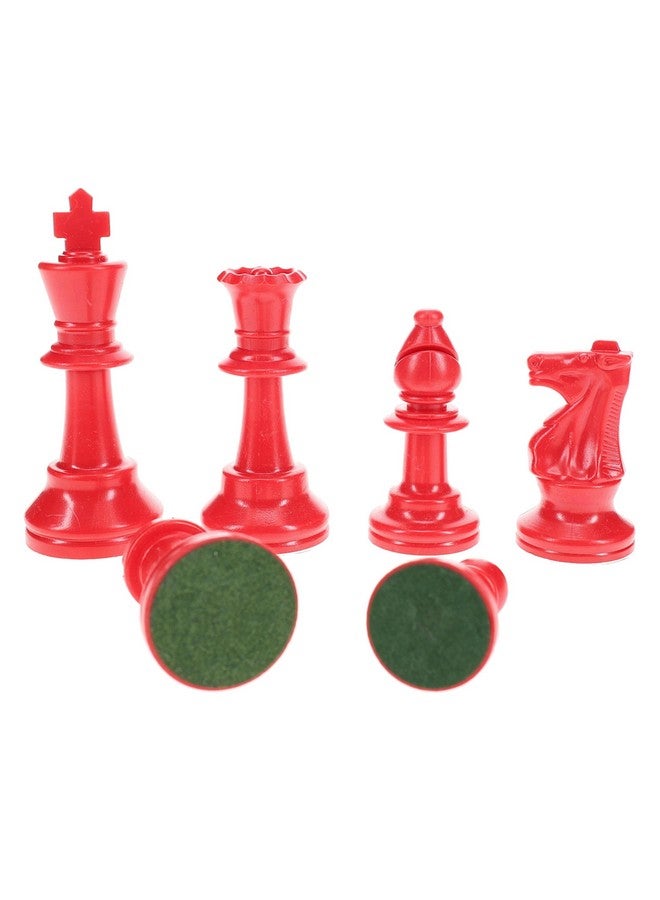 WE Games قطع شطرنج بطولة ستانتون البلاستيكية الملونة من WE Games مع ملك بطول 3.75 بوصة - نصف مجموعة شطرنج من قطع الشطرنج فقط، حمراء - Image 2