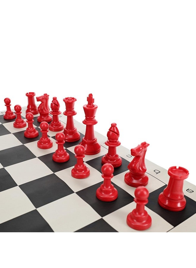 WE Games قطع شطرنج بطولة ستانتون البلاستيكية الملونة من WE Games مع ملك بطول 3.75 بوصة - نصف مجموعة شطرنج من قطع الشطرنج فقط، حمراء - Image 5