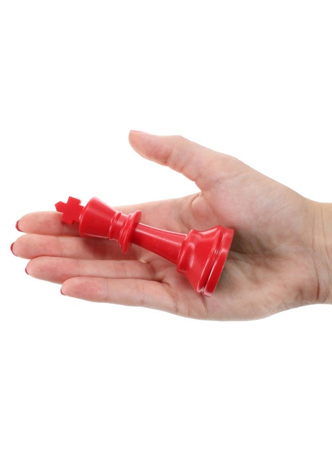 WE Games قطع شطرنج بطولة ستانتون البلاستيكية الملونة من WE Games مع ملك بطول 3.75 بوصة - نصف مجموعة شطرنج من قطع الشطرنج فقط، حمراء - Image 3