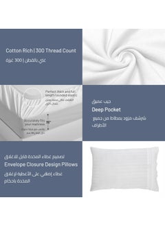 Donetella Comforter Set 7-Pieces Double Size Hotel Style All Season Cotton Blend Stripe Pattern Bedding Set With  Down Alternative Filling, French Oak  - Image 5