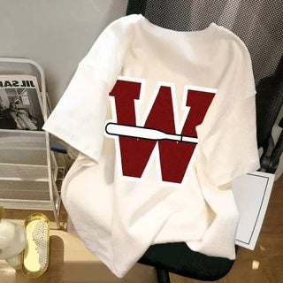 Summer 2023 White Cotton Tee Letter Print Loose Fit for Women 187 red letters [cotton fabric]] - pzsku/Z81DEC70D0648F41695DAZ/45/1746217939/343ebd5e-db52-4a28-afb0-b366b1722470
