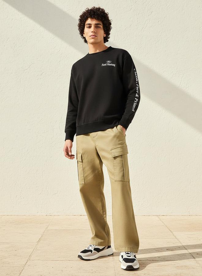 SP Characters Men Regular Fit Ford Mustang Print Sweatshirt - Image 2