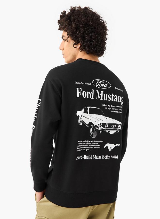 SP Characters Men Regular Fit Ford Mustang Print Sweatshirt - Image 5
