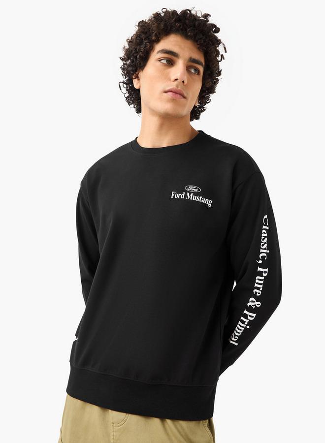 SP Characters Men Regular Fit Ford Mustang Print Sweatshirt - Image 3