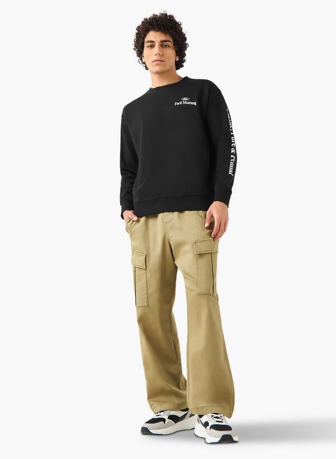 SP Characters Men Regular Fit Ford Mustang Print Sweatshirt - Image 4