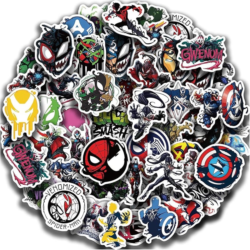 BERFLYTER 50Pcs Venom Themes Waterproof Stickers for Water Bottle Cup Laptop Bike Skateboard Luggage Box Vinyl Graffiti Patches BRJHSL - Image 1