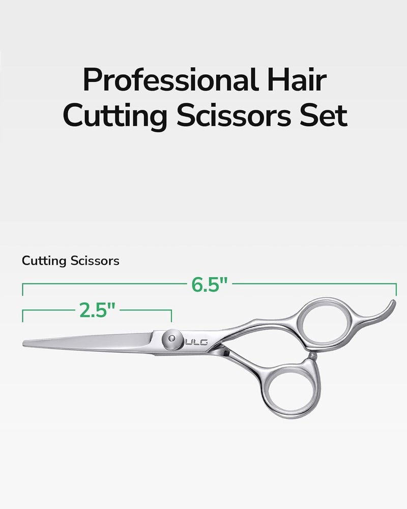 ULG Professional Hair Cutting Scissors, 6.5 Inch Right-Handed Razor Blade, Hairdressing Scissors, Salon Hair Cutting Scissors Made of Japanese Stainless Steel, Hand Polished, Silver - Image 4