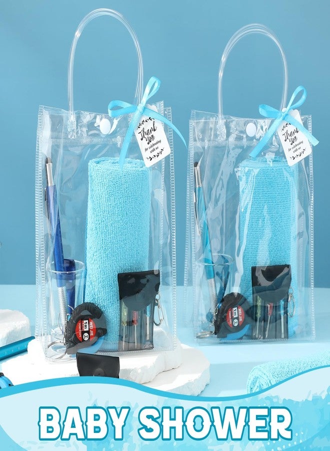 Leinuosen 6 Set Baby Shower Prizes for Men with Cleaning Cloth Bottle Opener Screwdriver Tape Measuring Keychain Multi Tool Pen Gift Bag Baby Shower Game Prizes for Winner(Blue,Classic Style) - Image 5