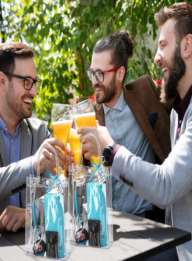 Leinuosen 6 Set Baby Shower Prizes for Men with Cleaning Cloth Bottle Opener Screwdriver Tape Measuring Keychain Multi Tool Pen Gift Bag Baby Shower Game Prizes for Winner(Blue,Classic Style) - Image 3