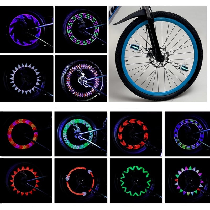 DAWAY Led Bike Wheel Lights - Bright Bicycle Tire Light (1 Pack), Safety Bike Spoke Lights for Kids Boys Girls Adults, Fun Cycling Gifts, Cool Bicycle Decoration Accessories, 30 Patterns Change - Image 1