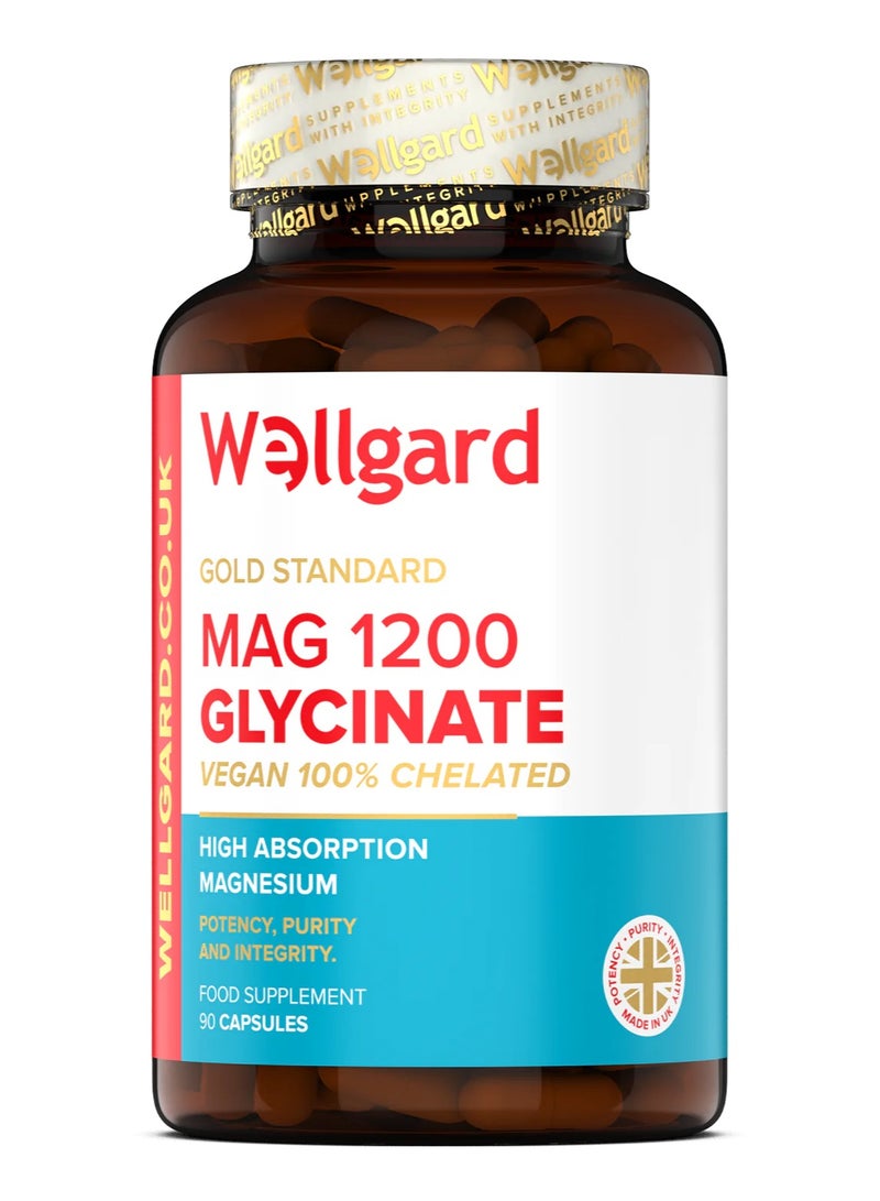 ويلجارد ماغ 1200 ماغنيسيوم جلايسينات من ويلغارد – دعم فائق للنوم، العضلات، الطاقة، وصحة الأعصاب – امتصاص عالي وخالٍ من المهيجات – 120 كبسولة نباتية - Image 1