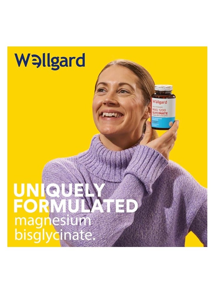ويلجارد ماغ 1200 ماغنيسيوم جلايسينات من ويلغارد – دعم فائق للنوم، العضلات، الطاقة، وصحة الأعصاب – امتصاص عالي وخالٍ من المهيجات – 120 كبسولة نباتية - Image 2