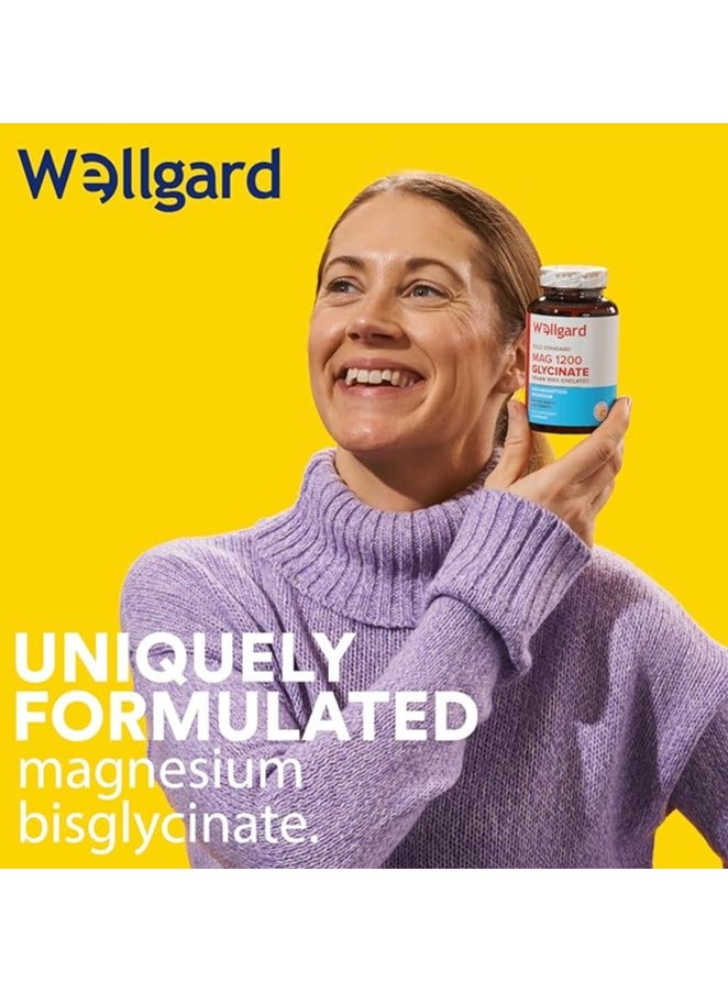 ويلجارد ماغ 1200 ماغنيسيوم جلايسينات من ويلغارد – دعم فائق للنوم، العضلات، الطاقة، وصحة الأعصاب – امتصاص عالي وخالٍ من المهيجات – 120 كبسولة نباتية - Image 3