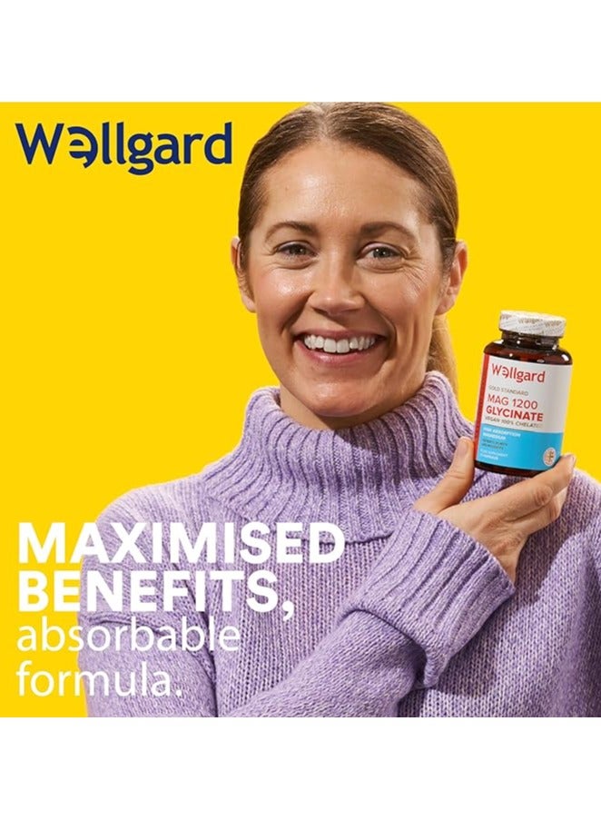 ويلجارد ماغ 1200 ماغنيسيوم جلايسينات من ويلغارد – دعم فائق للنوم، العضلات، الطاقة، وصحة الأعصاب – امتصاص عالي وخالٍ من المهيجات – 120 كبسولة نباتية - Image 4