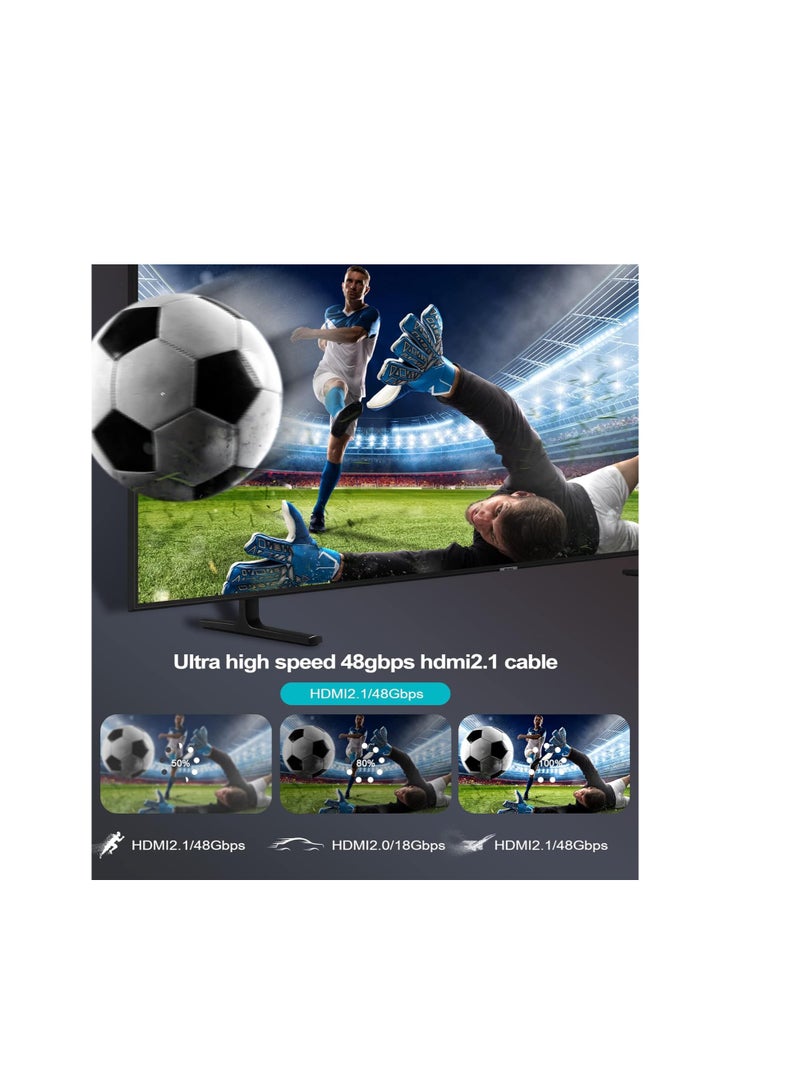 Terabyte كابل HDMI 8K بطول 7.5 متر [8K@60hz، 4K@144Hz]، كابل HDMI 2.1 عالي السرعة محبوك 48Gbps HDR ديناميكي eARC متوافق مع MacBook و Roku TV و PS5 و PS4 و Xbox و جهاز العرض و الكمبيوتر المحمول و Blu-ray - Image 3