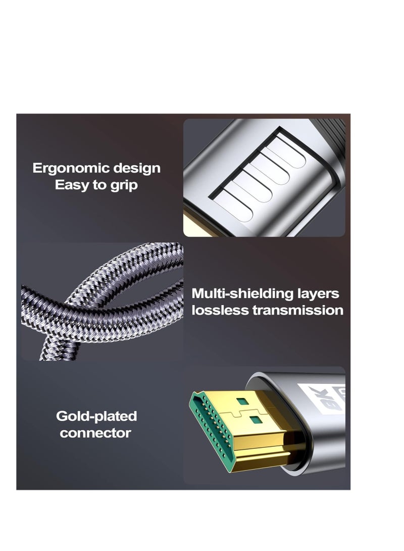 Terabyte كابل HDMI 8K بطول 7.5 متر [8K@60hz، 4K@144Hz]، كابل HDMI 2.1 عالي السرعة محبوك 48Gbps HDR ديناميكي eARC متوافق مع MacBook و Roku TV و PS5 و PS4 و Xbox و جهاز العرض و الكمبيوتر المحمول و Blu-ray - Image 2