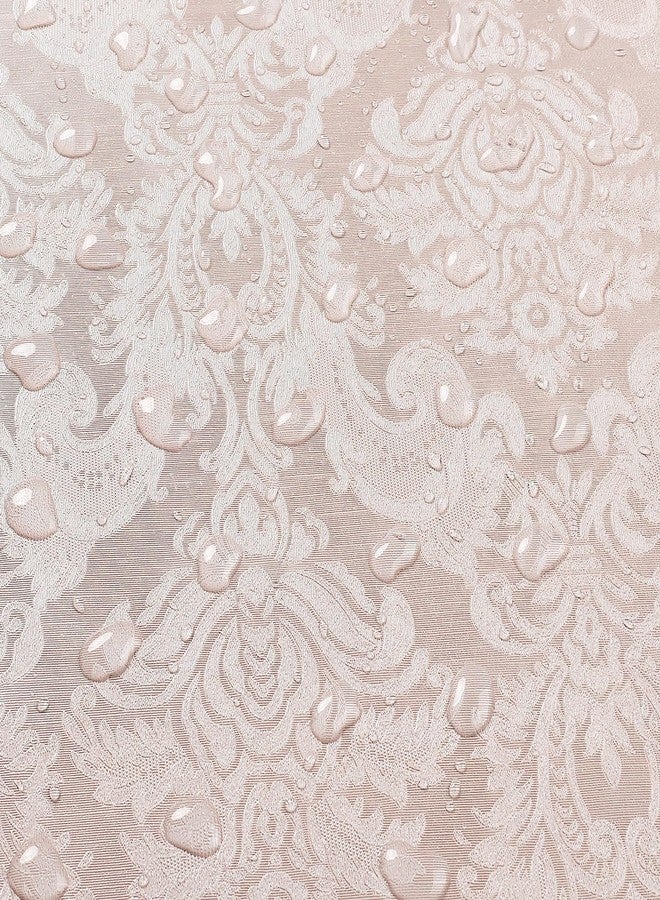 LACHEERY Pink Floral Damask Wallpaper Peel and Stick Wallpaper Pink Textured Fabric Wallpaper Self Adhesive Contact Paper Pink Wall Paper for Girls Bedroom Bathroom Cabinets Drawers Walls 15.8"x80" - Image 3