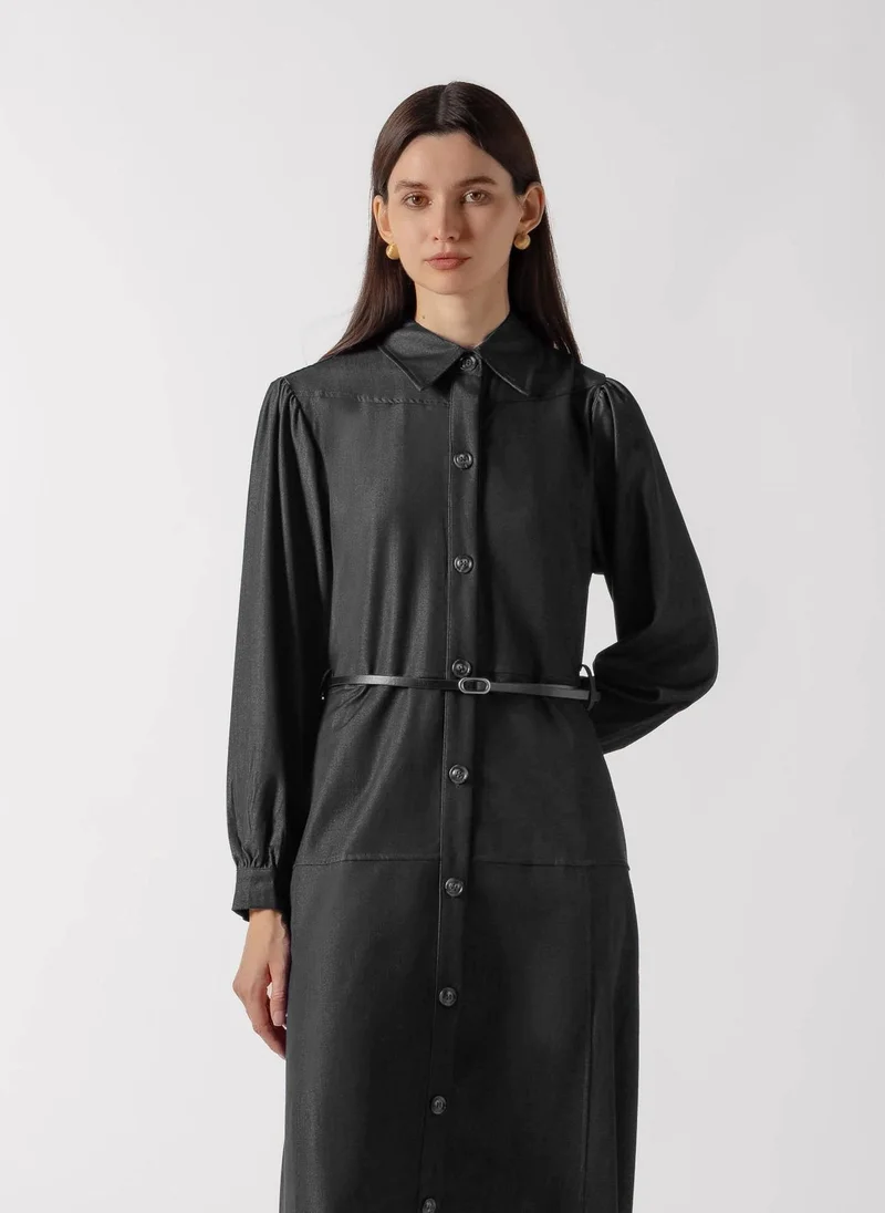 شايبس TENCEL BUTTON FRONT MAXI DRESS