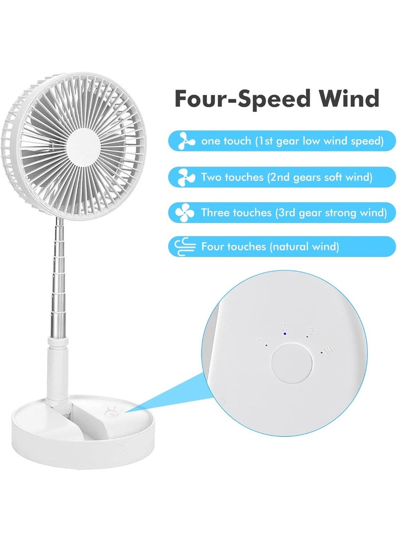 GIGZION Portable Folding Vertical Fan with Adjustable Height, Quiet Rechargeable Table Fan, Mini Desk Fan for Travel, Home, and Office - Image 3
