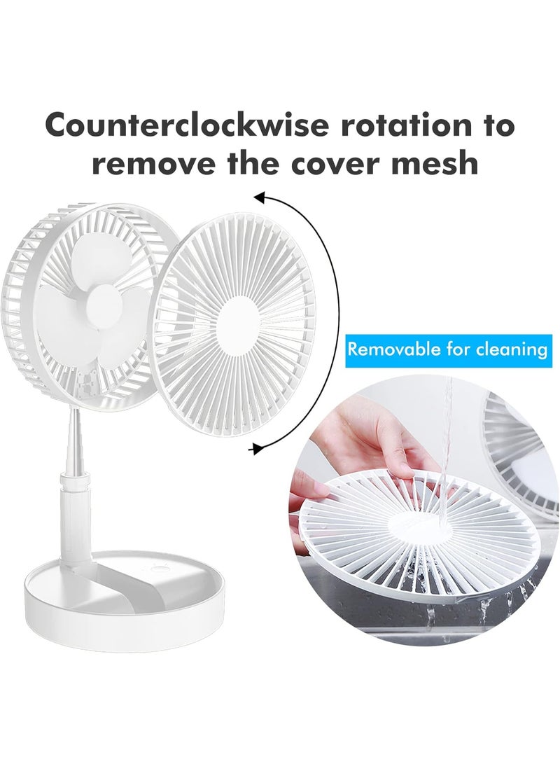 GIGZION Portable Folding Vertical Fan with Adjustable Height, Quiet Rechargeable Table Fan, Mini Desk Fan for Travel, Home, and Office - Image 4