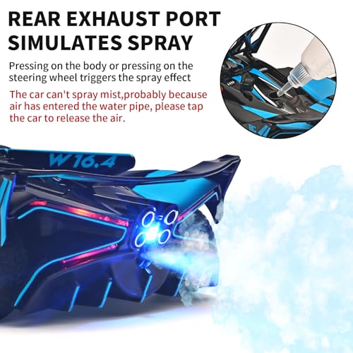 RZAPE Toddler Car Toys 124 Diecast Cars Compatible for Bolide Model Car CollectionSpray Bolide Toy Car for BoysPull Back Cars with Light and SoundToy Cars for Boys Age 47Blue - Image 5