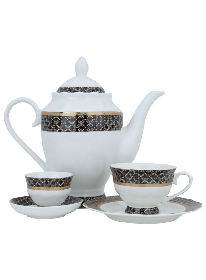 Alsaif Gallery White Embossed Round Porcelain Dining Set 65 Pieces - Image 2