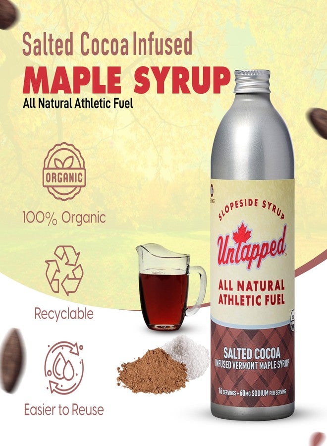 UnTapped Salted Cocoa Bulk Bottle – 16 Servings | 16 Fl Oz Aluminum Bottle | Pure Vermont Maple Syrup with Cocoa and Sea Salt for Natural Energy | Endurance Fuel for Athletes - Image 2