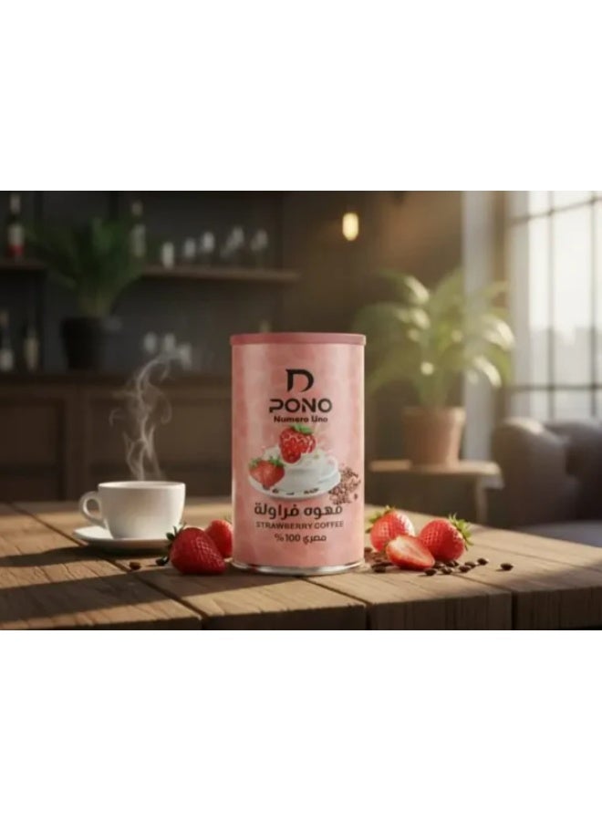 Dpono Strawberry Coffee – Premium Flavored Arabica Ground Coffee with Natural Strawberry – 125g - Image 2