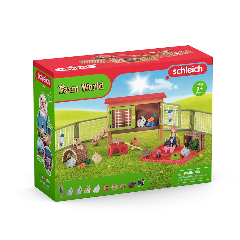 Schleich Farm World 26 PC Little Pets Pen and Picnic Playset Tiny Pets Farm Friends with Girl Kitten Bunnies and Accessories Miniature Animal Toys for Girls and Boys Kids 3 - Image 5