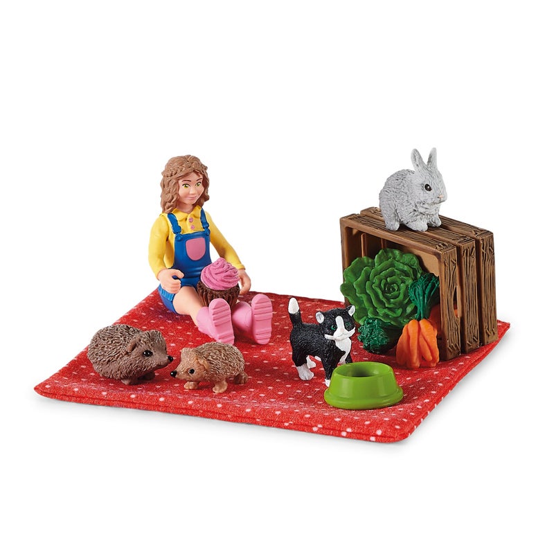Schleich Farm World 26 PC Little Pets Pen and Picnic Playset Tiny Pets Farm Friends with Girl Kitten Bunnies and Accessories Miniature Animal Toys for Girls and Boys Kids 3 - Image 4