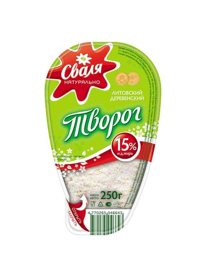 Cottage Cheese, 15% Fat - 250g, Lithuania
