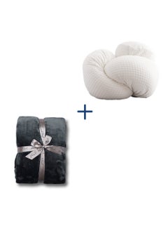Neyam Extra Comfort Set: Includes One Soft Winter Blanket (200X150 Cm) With Dual-Color And One Body Pillow (153 Cm) That Contains High-Quality Shredded Memory Foam And Offers An Adjustable Height Option.  - Image 1