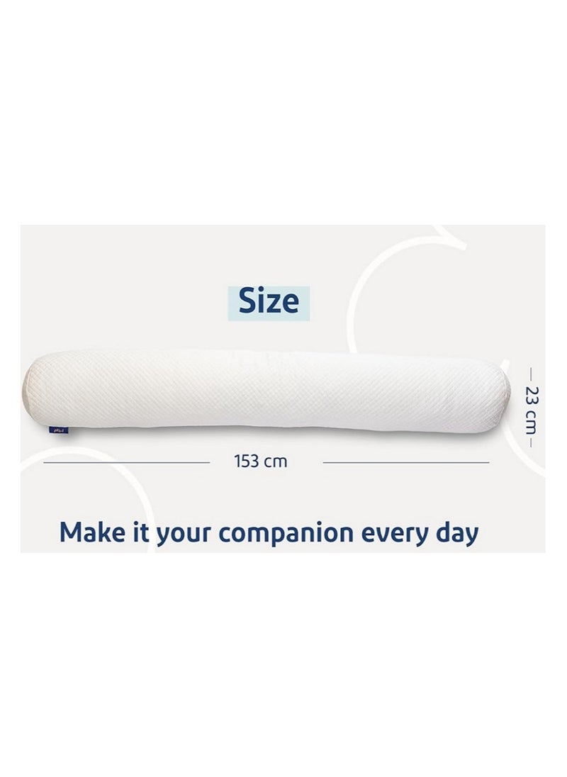 Neyam Extra Comfort Set: Includes One Soft Winter Blanket (200X150 Cm) With Dual-Color And One Body Pillow (153 Cm) That Contains High-Quality Shredded Memory Foam And Offers An Adjustable Height Option.  - Image 2