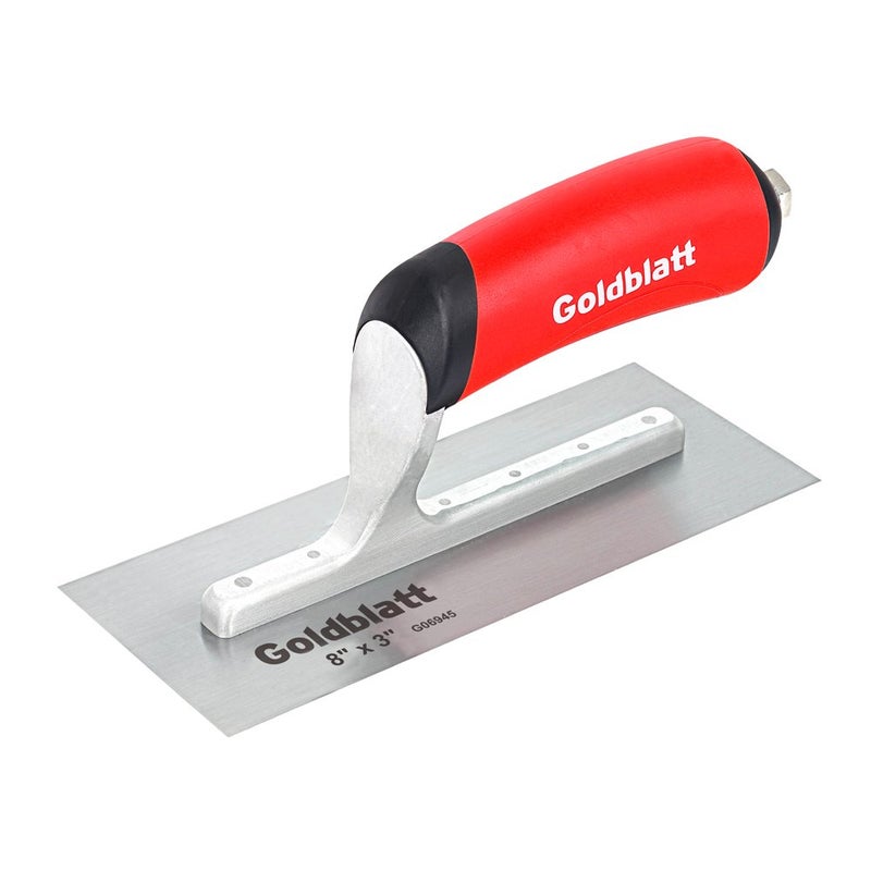 Goldblatt Masonry Finishing Trowel, 8-inch by 3-inch, with Soft Grip Handle - Image 1