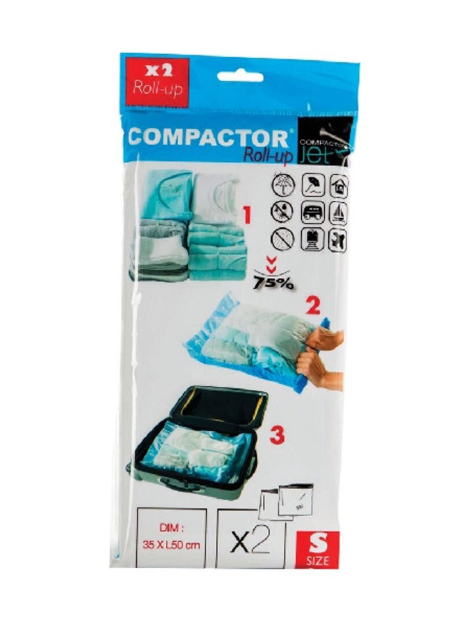COMPACTOR 2-Piece Manual Roll Up Vacuum Storage Bags Clear 35 x 50 cm RAN4291 