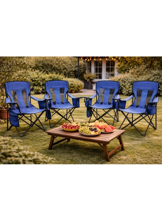 التيس كرسي رحلات قابل للطي مع حامل أكواب (4 حبات) Camping Chair Cup Holder GMFC-011 - Image 5