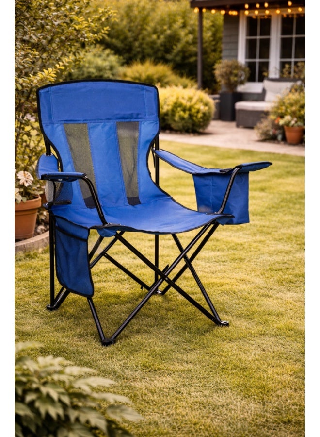 التيس كرسي رحلات قابل للطي مع حامل أكواب (4 حبات) Camping Chair Cup Holder GMFC-011 - Image 2
