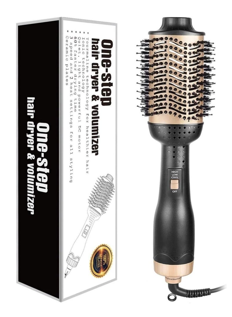 Generic Professional One Step Hair Dryer Brush Volumizer Straightener Negative Ion Hot Air Brushes Curling Iron Salon Rotating (Color : Gold, Size : 14 * 4 Inch)  - Image 5