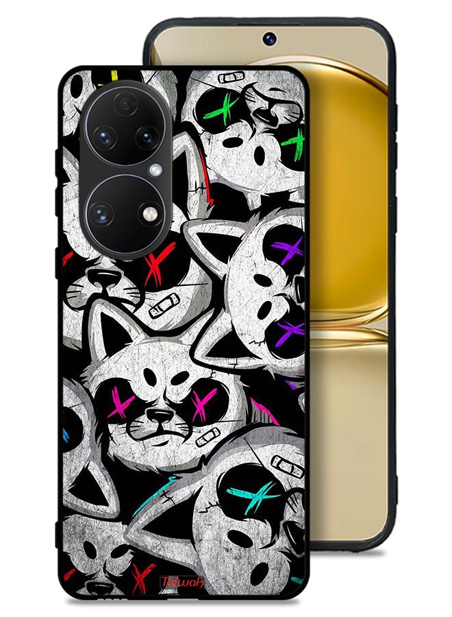 Tolwak Huawei P50 Protective Case Cover Marshmallow Cats - Image 1