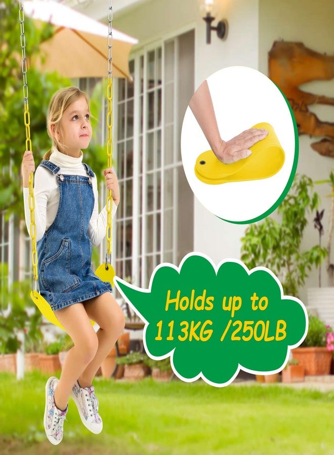 AGPtek EVA Soft Plastic Swing Set, AGPTEK Swing Seat with 66 Inch Heavy-Duty Rust-Resistant Chains, Suitable for Kids and Adults up to 250 lbs for Outdoors, Playground, Jungle & Gym(Yellow) - Image 4