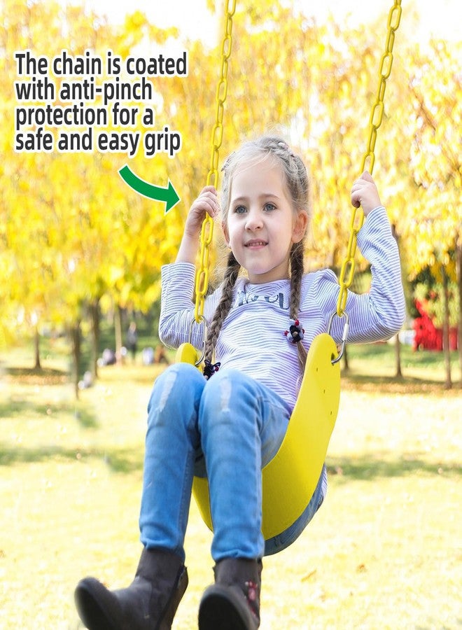 AGPtek EVA Soft Plastic Swing Set, AGPTEK Swing Seat with 66 Inch Heavy-Duty Rust-Resistant Chains, Suitable for Kids and Adults up to 250 lbs for Outdoors, Playground, Jungle & Gym(Yellow) - Image 3